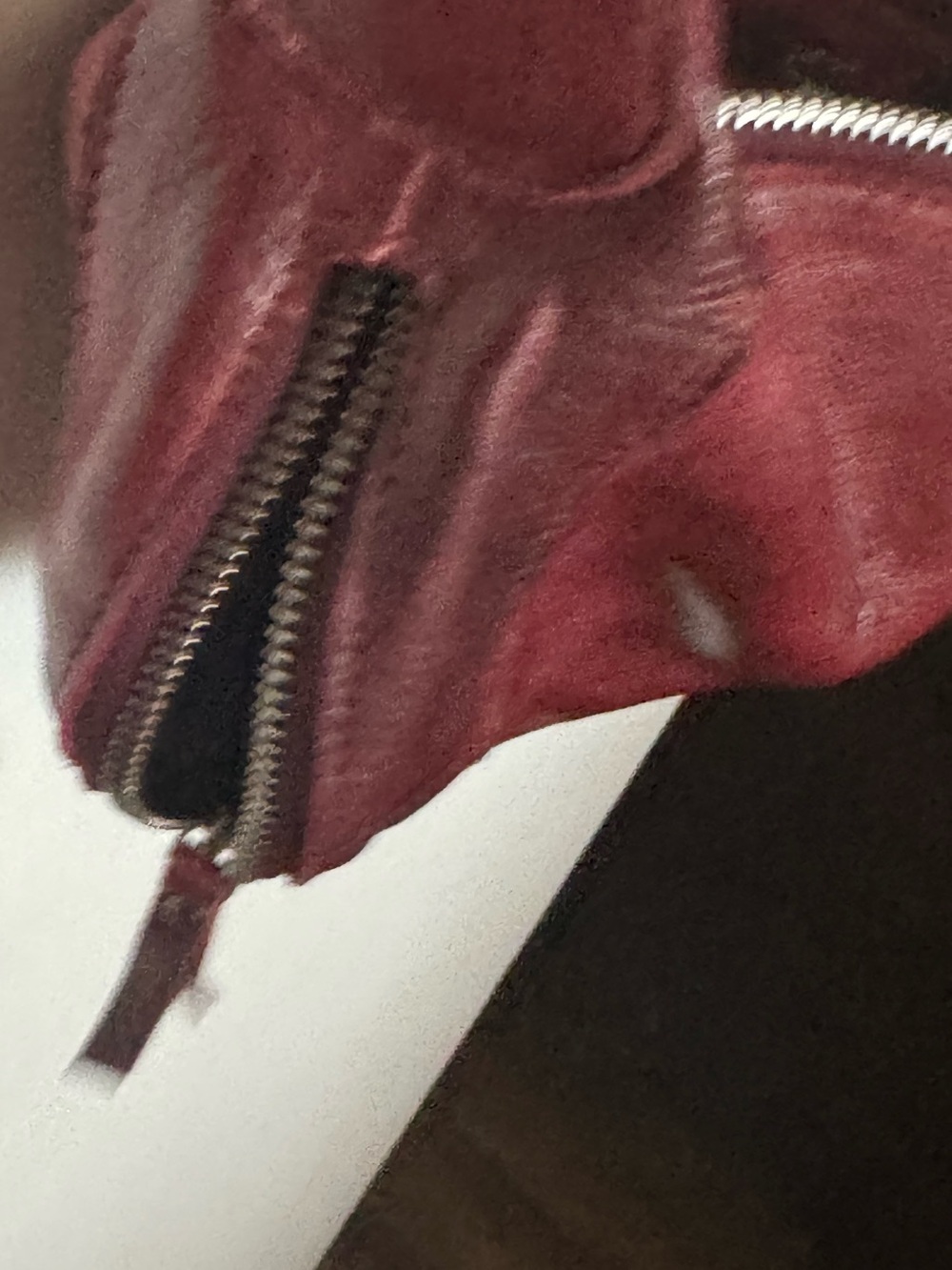 Women's Burgundy Leather Crossbody Bag - Picture 6 of 9